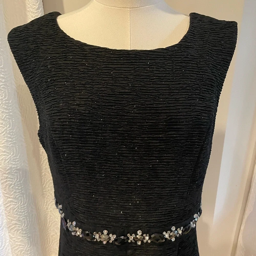 Scarlett Elegant Black Sleeveless Rhinestone Glitter Dress EUC  12 - Picture 3 of 6